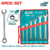 Set chiavi combinate a cricchetto in busta, 6 pezzi